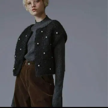 willfully handmade random pearl knitvest
