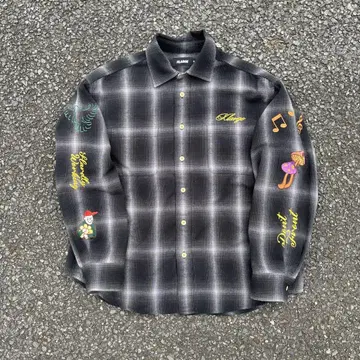 XLARGE 옴브레 체크 셔츠 플란넬 셔츠 M