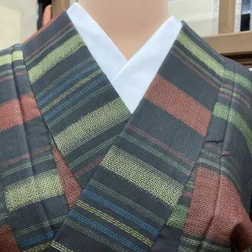 새상품 증서 시츠키 포함 무라야마 오시마 명주 가로 줄무늬 바치