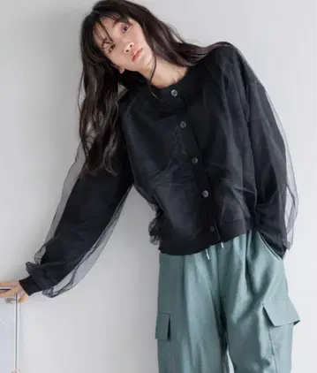 LOWRYSFARM 튤 레이어드 가디건 LS