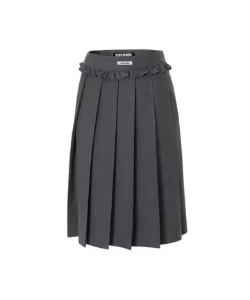 CRANK Frill pleated midi skirt_gray