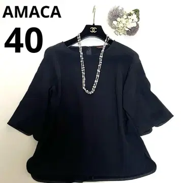 아마카 AMACA 티셔츠 네이비 사이즈 40