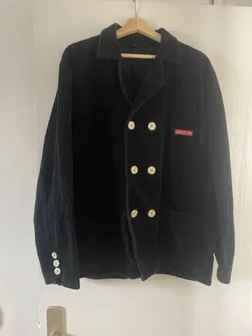 [ VINTAGE ] 구제 의류 블랙 코듀로이 버튼 더블 목수
