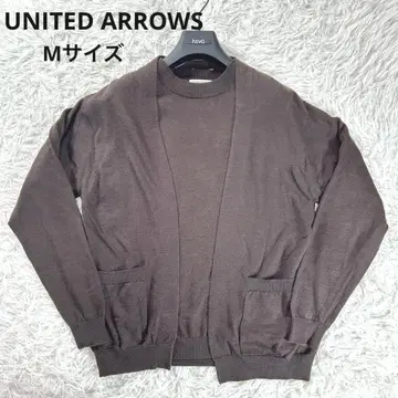 UNITED ARROWS 앙상블 니트 가디건 반팔 라미 브라운