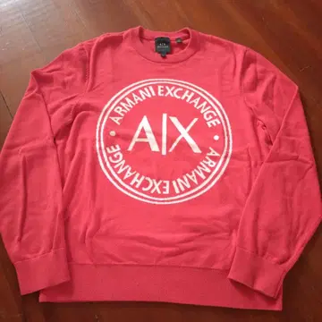 Armani Exchange 로고 니트 스웨터 XS 빨간색