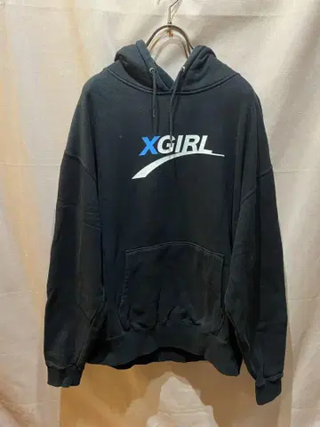 XGIRL 로고 후드티 블랙 맨투맨 엑스걸 오버 사이즈