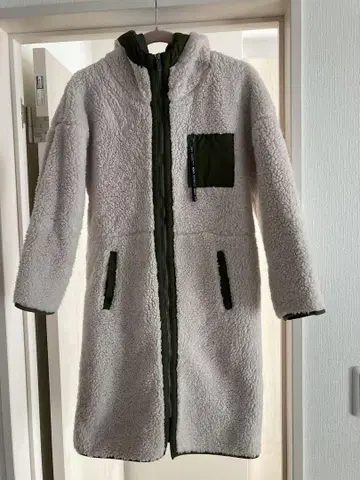 플리스 자켓 화이트 그린