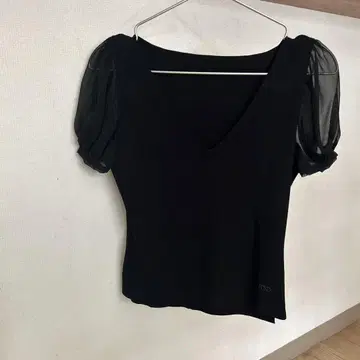 폭시 뉴욕 상의 티셔츠 쉬폰 슬리브 퍼프 슬리브