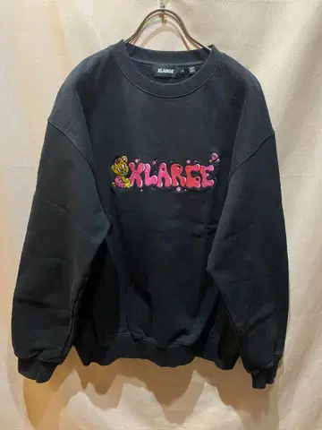 XLARGE 베어 블랙 스웨트 셔츠 S
