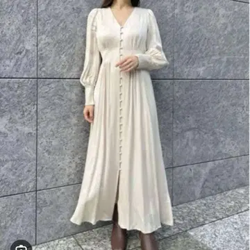 프레이 아이디 새틴 턱 원피스