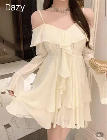 쉬인 프릴 드레스 원피스 L 화이트
