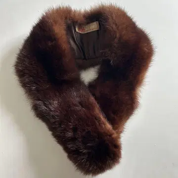 MITSUKOSHI 브라운 퍼 머플러