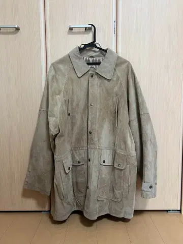 롱 스웨이드 자켓 베이지