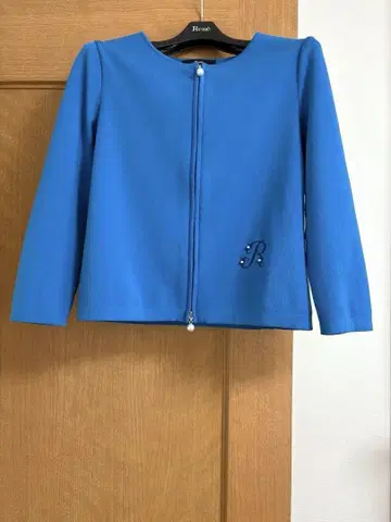 르네 더블 지퍼 가디건 34 블루