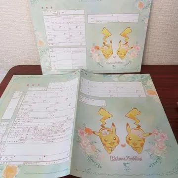 미사용 익명 배송 포켓몬 웨딩 혼인 신고서 피카츄