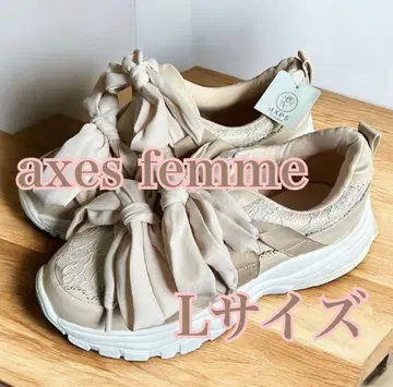 미사용품 axes femme 엑시즈팜 베이지 스니커즈 L