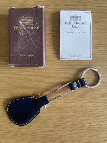 미사용품 Whitehouse Cox 슈 혼 키링 네이비