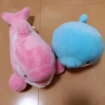 돌고래 봉제 인형 핑크와 파랑