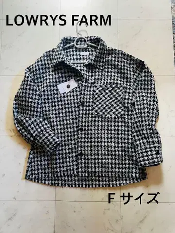 LOWRYS FARM 하운드 투스 패턴 긴팔 셔츠 F 사이즈