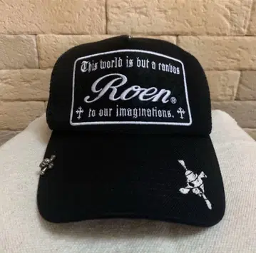 Roen 블랙 메쉬 캡