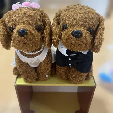 웨딩 인형 웨딩 도그 토이 푸들 봉제 인형