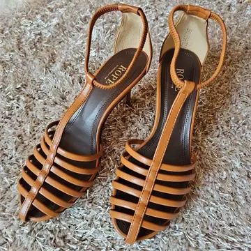 ROPE' 내로우 T스트랩 샌들 다크 브라운 23.5cm