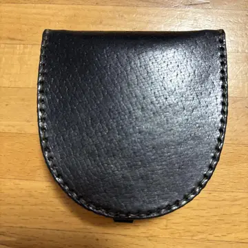 블랙 가죽 코인 케이스 반원형