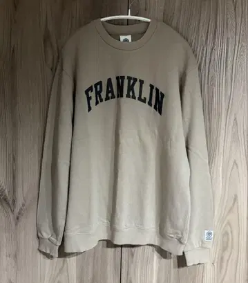 FRANKLIN 로고 맨투맨 트레이닝복 베이지 L