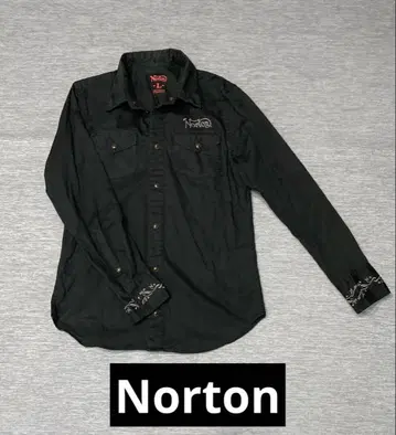 Norton 긴팔 셔츠 바이커 남성용 L