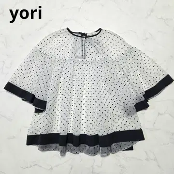 컨디션 최상 요리 yori 도트 오간자 블라우스 리본 Oggi 게재