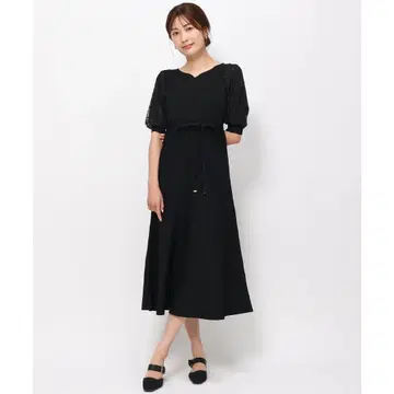 미슈마슈 레이스 소매 A라인 원피스