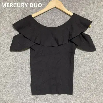 MERCURY DUO 오프숄더 프릴 블랙 상의