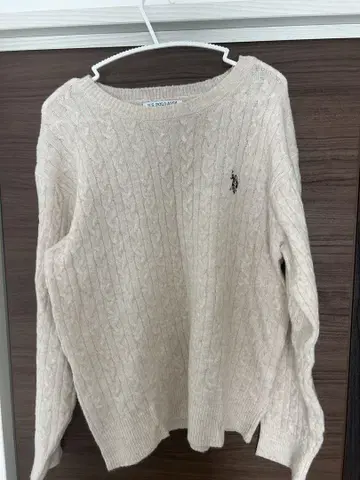 새상품급 U.S. POLO ASSN 케이블 짜임 니트 M 베이지
