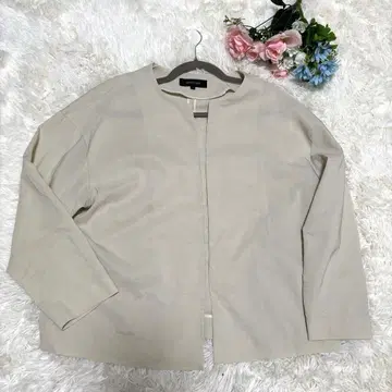 언타이틀 노카라 자켓 키나리 마 혼방 사이즈 4