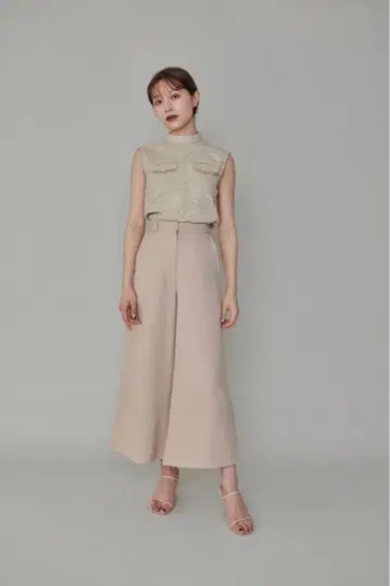 L'Or Cropped Wide Pants 베이지 카지 마리코 카지마리