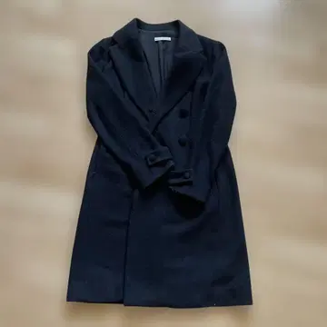 selva secreta 블랙 더블 브레스트 롱 코트