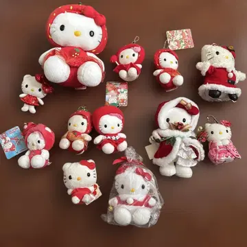 헬로키티 봉제 인형 빨간색 세트 지역별 묶음 판매