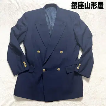 긴자 야마가타야 네이비 무지 A6 블레이저 L 상당 더블 골드 버튼