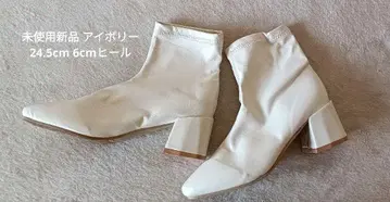 미사용 새상품 아이보리 부티 6cm 힐 24.5cm 무료배송 가을/겨울