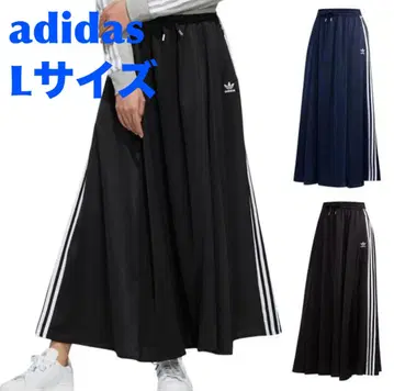 adidas Originals 롱 새틴 스커트 블랙