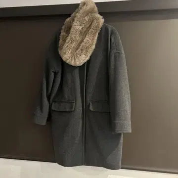 KBF 노카라 롱 코트 그레이 사이즈 ONE