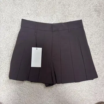 [ 미사용 새상품급 ] ZARA 브라운 플리츠 큐롯 스커트 사이즈 24