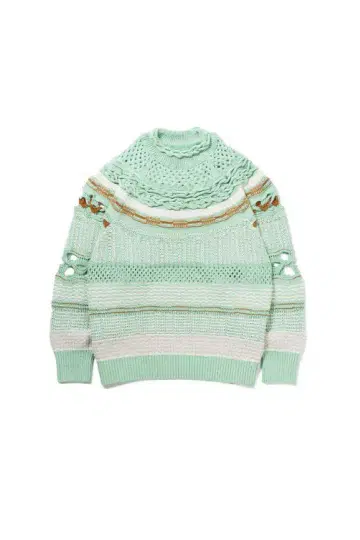 Bamboo Basket Pattern Knitted Top