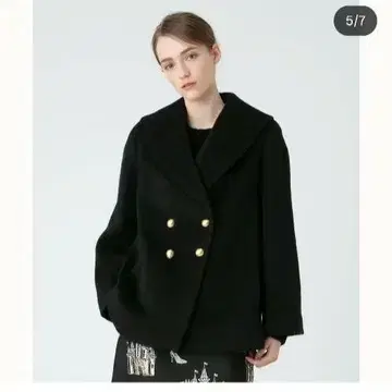 룰루윌비 - 미사용 블랙 숄카라 더블 브레스트 코트