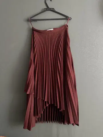 MOUSSY 버건디 플리츠 롱 스커트