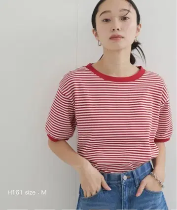 [미사용 새상품] STAR&STRIPE 보더 T셔츠 스타앤드스트라이프