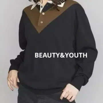 [ 택 포함 새상품 ] BEAUTY&YOUTH V라인 폴로 니트 풀오버