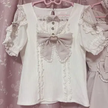 LIZLISA 크로스 레이스 리본 컷 상의