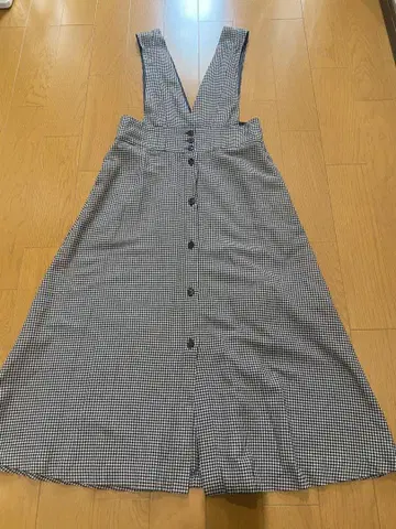 ZARA 점프 스커트 깅엄 체크 V넥 원피스