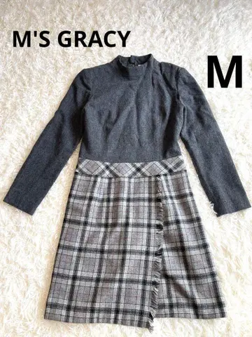 M'S GRACY 도킹 원피스 체크 무늬 랩스커트 M 9호